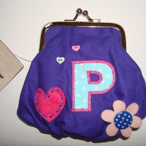 Girls Coin Purse personalised with Initial
