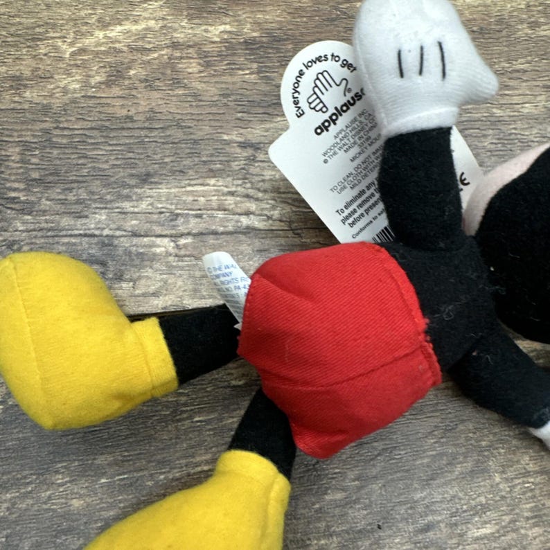 Vintage Mickey Mouse Plush Mickey Unlimited Applause Soft Toy with Tags Classic image 12