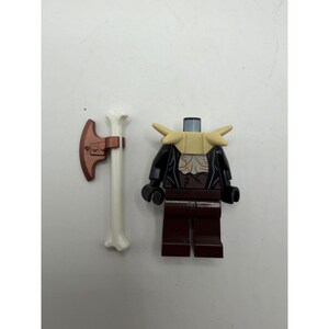 Lego Minifigure Hobbit Yazneg lor038 w/ Bone Axe - Attack of the Wargs NO HEAD