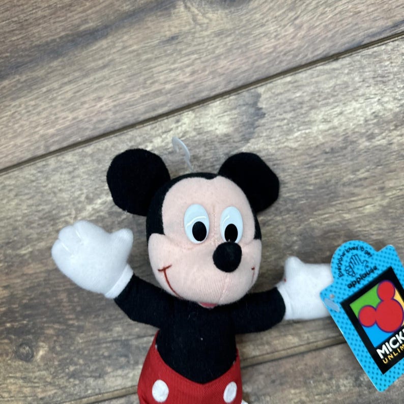 Vintage Mickey Mouse Plush Mickey Unlimited Applause Soft Toy with Tags Classic image 3