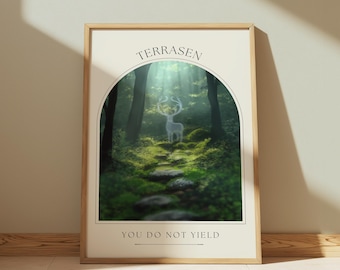 Throne of Glass Digital Print | You Do Not Yield | Terrasen | Lord of the North | Sarah J Mass | Wall Decor | Book Art