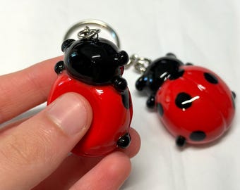 Ladybug Clay Worry Stone | Handmade Anxiety Relief Fidget Toy | Desk Buddies | Pocket Stone