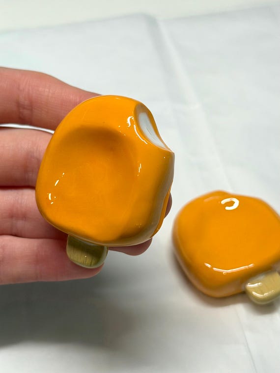 Orange Cream Bar Clay Worry Stone | Handmade Anxiety Relief Fidget Toy | Desk Buddies | Pocket Stone