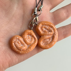 Palmier keychain & bag charm / Handmade Polymer Clay gift decor / kawaii cute miniature food pastry accessories