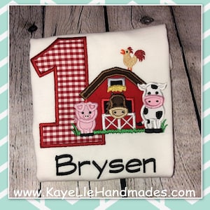 Embroidered Shirt - Birthday Shirt - Barn - Farm - Farm Animal