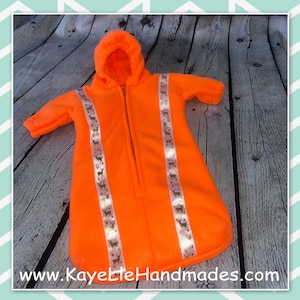 15 inch Baby Doll Clothes - Snowsuit - Orange with Deer Trim
