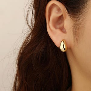 Hollow Bold Earrings Gold Chunky Puffy Teardrop Earrings, Gold and Silver Earrings Statement Earrings, Birthday Gifts for her, Gifts For mom
