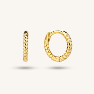 Dainty Huggie Hoop Earrings,Tiny Small Hoop Earring,Round Edge Hoop Earring Gold and silver huggie hoop earring butter yellow Summer Jewelry