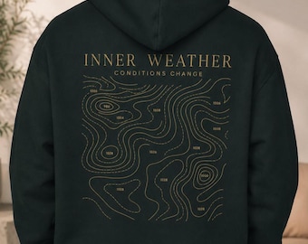 Sudadera minimalista con capucha de robot / Sudadera de peso pesado After The Storm / Sudadera urbana extragrande / Sudadera con capucha gráfica premium