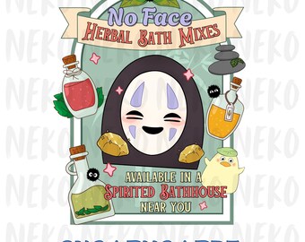 No Face Spirited Bathhouse Anime Clip Art | PNG, SVG, PDF | Digital Download