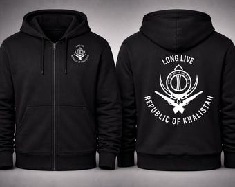 Long Live Republic of Khalistan Hoodie |Tribute Design Inspired by Sikh History | Unisex Hoodie | High Quality
