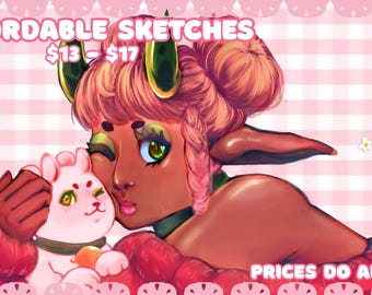Cheap Custom Digital Sketches | OC Sketch Art | Digital Download Only |