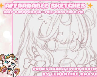 Cheap Custom Digital Sketches | OC Sketch Art | Digital Download Only |