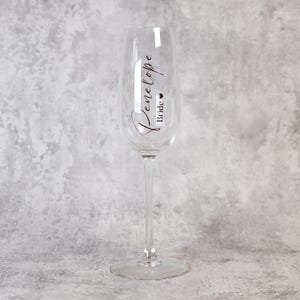 Personalised Champagne Glass | decals | luxury foil stickers | wedding decor | hen party ideas | Bridesmaid gift | wedding table decor