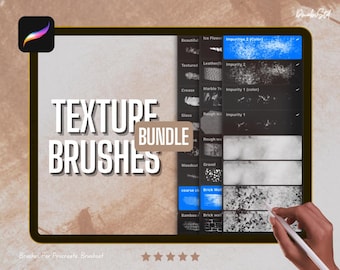 Paquete de pinceles de textura para Procreate: Ultimate Digital Art & Design Brushset