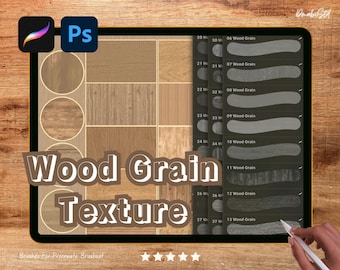 Wood Grain Texture Brush Set for Procreate & Photoshop