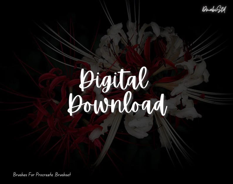 Higanbana Red Spider Lily Flower Stamps & Brushes for Procreate ...