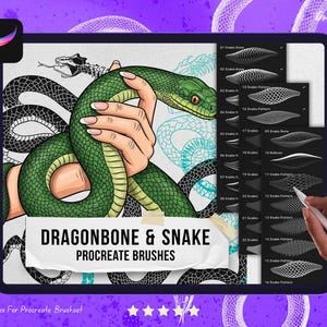 Dragonbone & Snake Scale Procreate Brushes: Reptile Texture Tattoo Art