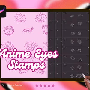 Anime Manga Eye Stamps: Procreate Brushset (Digital Download)