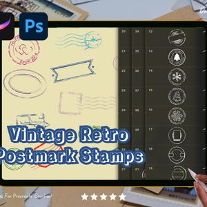 Retro Postmark Stamp Brushes: Vintage Border Set (procreate & PS) - Etsy