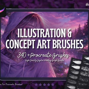340+ Illustration & Concept Art Brushes for Procreate | Digital Painting Brush Bundle (Digital Download)