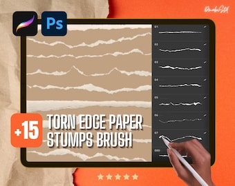 Torn Edge Paper Texture Brush Set for Procreate & Photoshop (Digital Download)