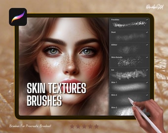 Realistic Skin Texture Brushes & Stamps for Procreate – Digital Portrait And Character Painting