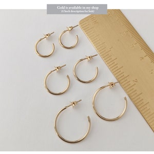 Silver Hoop Earrings Small, Simple Silver Hoops, Minimalist Earrings, Mini Hoops with Clutches in Sterling Silver image 6