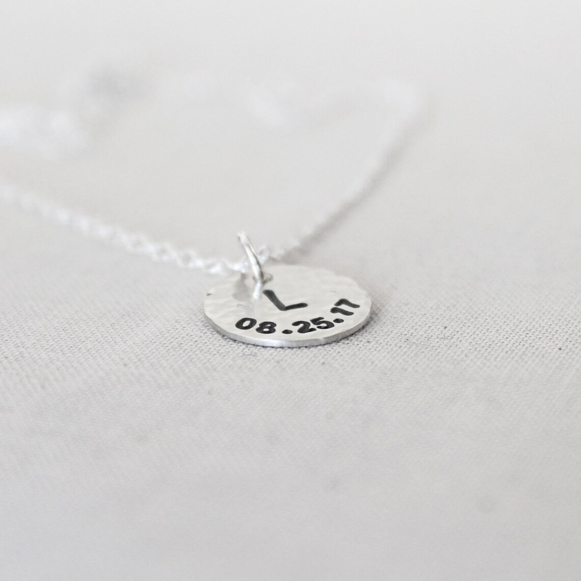 Birthdate Necklace Kids Birth Date & Initial Mothers Day Etsy