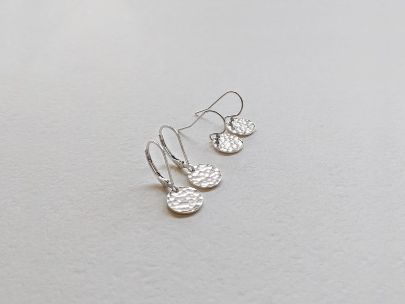 Tiny Disc Earrings Tiny Sterling Silver Earrings Tiny - Etsy