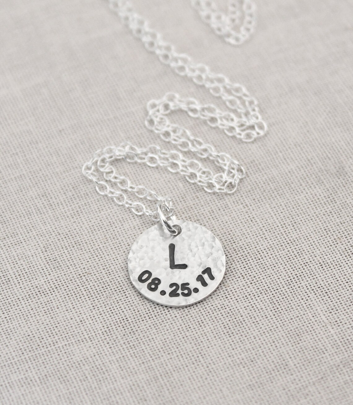 Birthdate Necklace Kids Birth Date & Initial Mothers Day Etsy