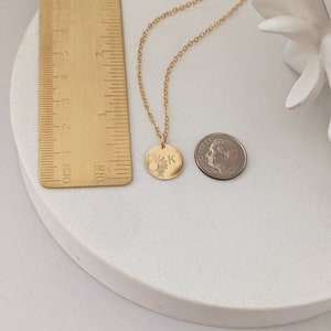 Personalized Sun Necklace Gold Filled, Sunburst Necklace with Initial, Choose 1, 2, 3 Discs, Mothers Day Gift for Mom image 3