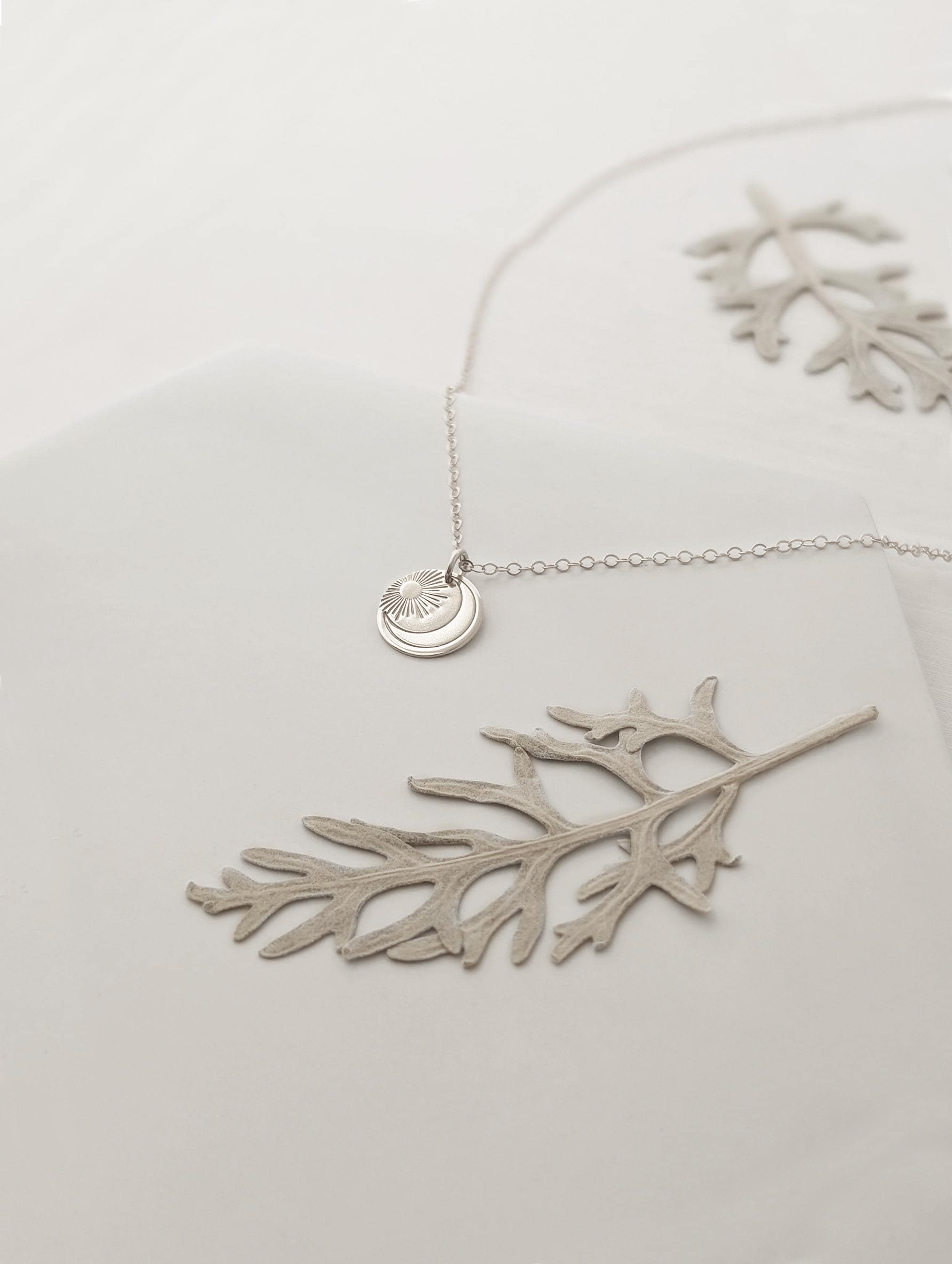 Sterling Silver Sun and Moon Necklace – Celestial Pendant Jewelry ...
