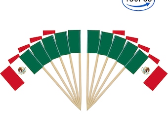 150PCS  Mexico Flag Mexican Toothpick Flags, Cocktail Picks Mini Stick Cupcake Toppers Country Party Decoration Celebration Cocktail