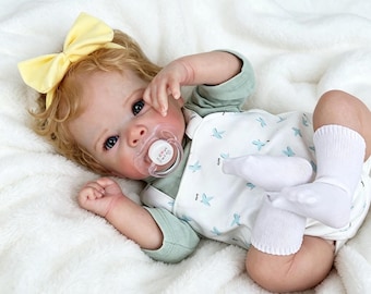 Reborn Baby Doll Bettie, 18" Full Vinyl Lifelike Newborn Girl Doll for Kids, Collectors & Gift