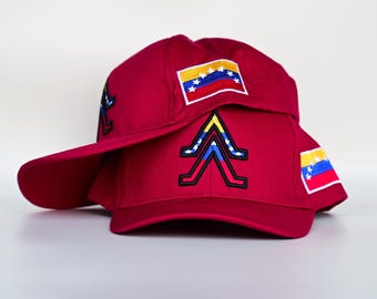 Venezuela Flag Embroidered Baseball Cap - Adjustable Multi-color or Red Hat with "Venezuela" Text, Perfect for National Pride and Sports