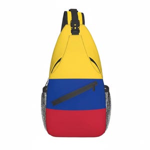 Colombian Flag Chest Bag, Vibrant Polyester Crossbody