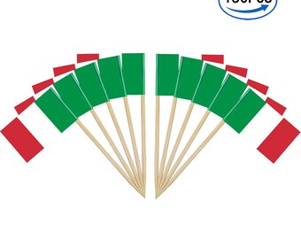 150Pcs Italy Flag Toothpick Flags Picks, Small Tiny Cupcake Toppers Stick Flags Double-sided for World Cup Cake
