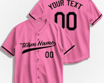 Customizable Baseball Jerseys with Heat Press or Embroidery, Add Your Team Name Number, Sports Uniforms for Men Women, Fan Gift Idea