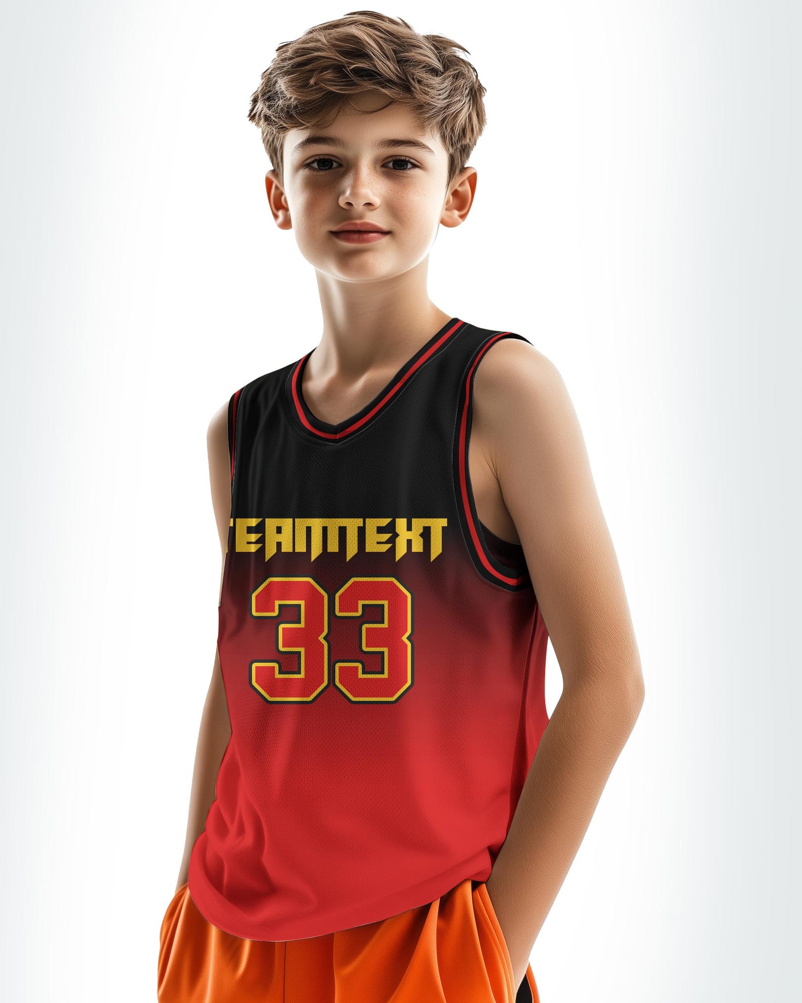 Custom Crimson Black-White Classic Tops Casual Basketball Jersey main image 1