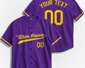 Personalized Baseball Jerseys, Heat Press or Embroidered Team Name Number, Custom Sports Shirts, Gifts for Fans, Unisex Softball Uniform