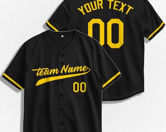 Custom Baseball Jersey with Heat Press or Embroidery, Personalized Team Name Number Sports Shirt, Gift for Men Women Fans, Softball Uniforms