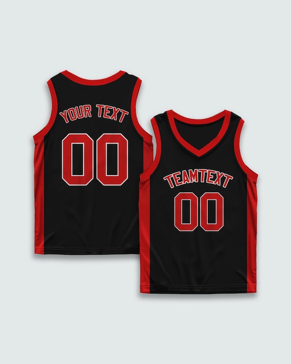 Custom Basketball Jersey – Black and Red – Personalized Team