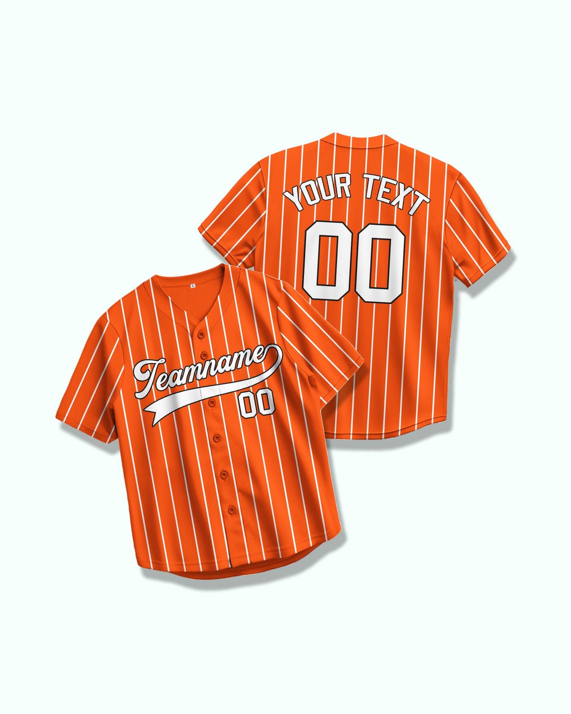 Custom Orange Aqua Stripe Fashion Authentic Two-Button Baseball Jersey