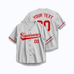 Personalized Baseball Jersey Custom Team Uniform Embroidered Name Heat Print Number Sports Fan Shirt Athletic Game Day Outfit