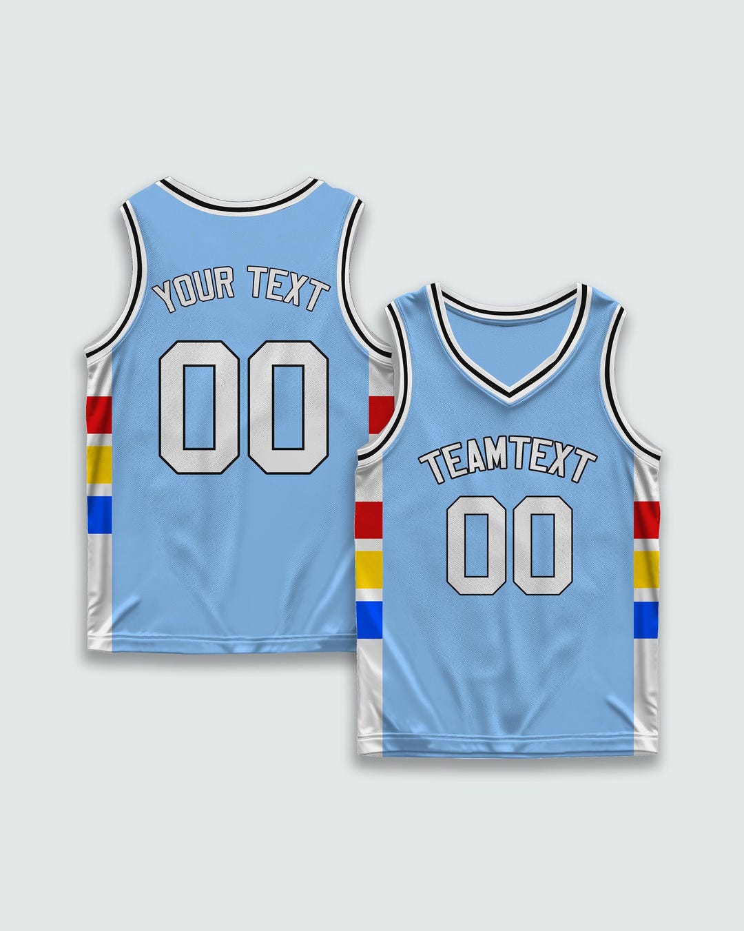 Custom Light Blue Navy-White Bull Classic Sets Basketball Jersey main image 0