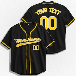 Personalized Baseball Jersey for Teams, Custom Name and Number, Embroidery or Heat Press, Great for Gifts and Events