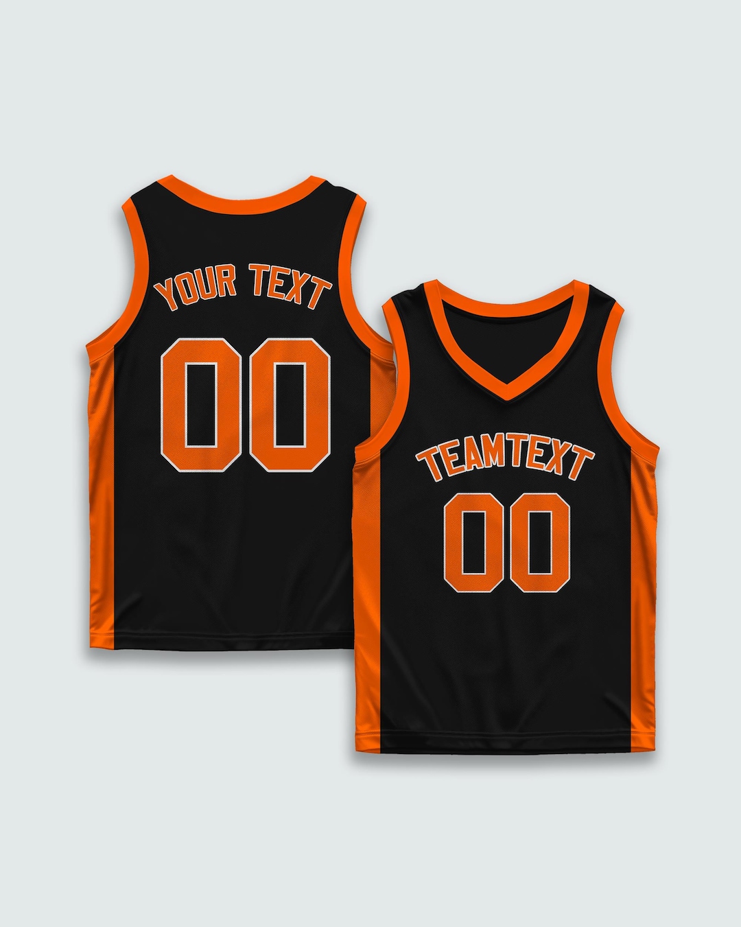 Custom Reversible Basketball Jersey Black and Orange