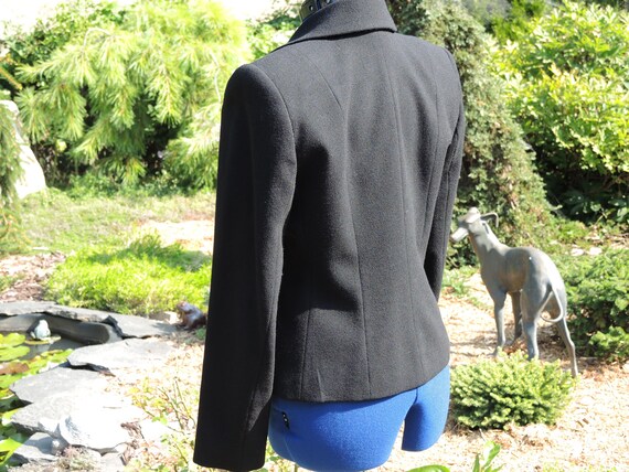 Three Button Black Wool Jacket,  Size 6,  Fully L… - image 7