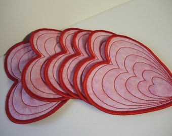 Pink & Red Heart Coasters, Kitchen and Dining, Drink and Barware, Home and Living